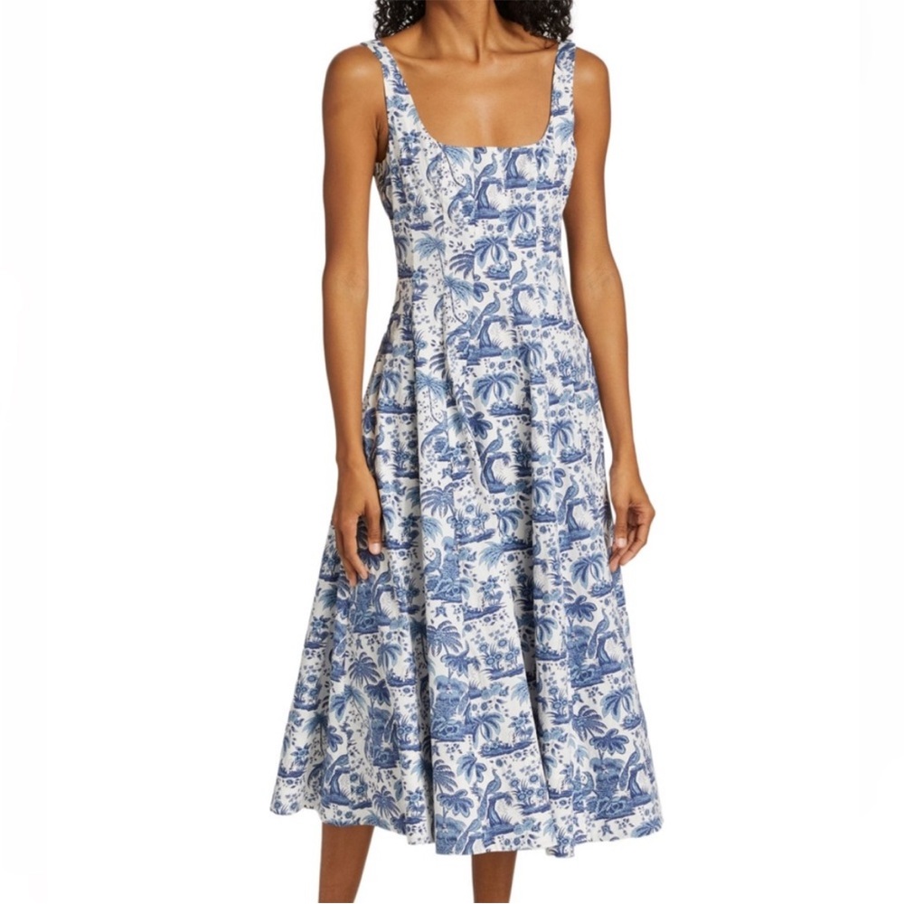 Staud Wells Toile Dress in Blue, Size 2